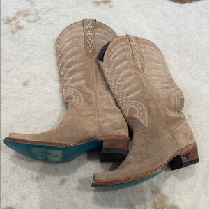 Tan Suede Squash Blossom Lane Boots